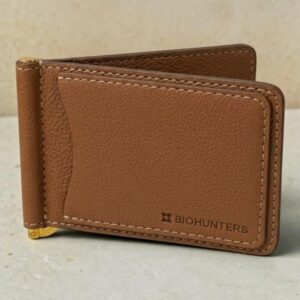 billetera para hombre con pisabilletes piel de café biohunters (1)